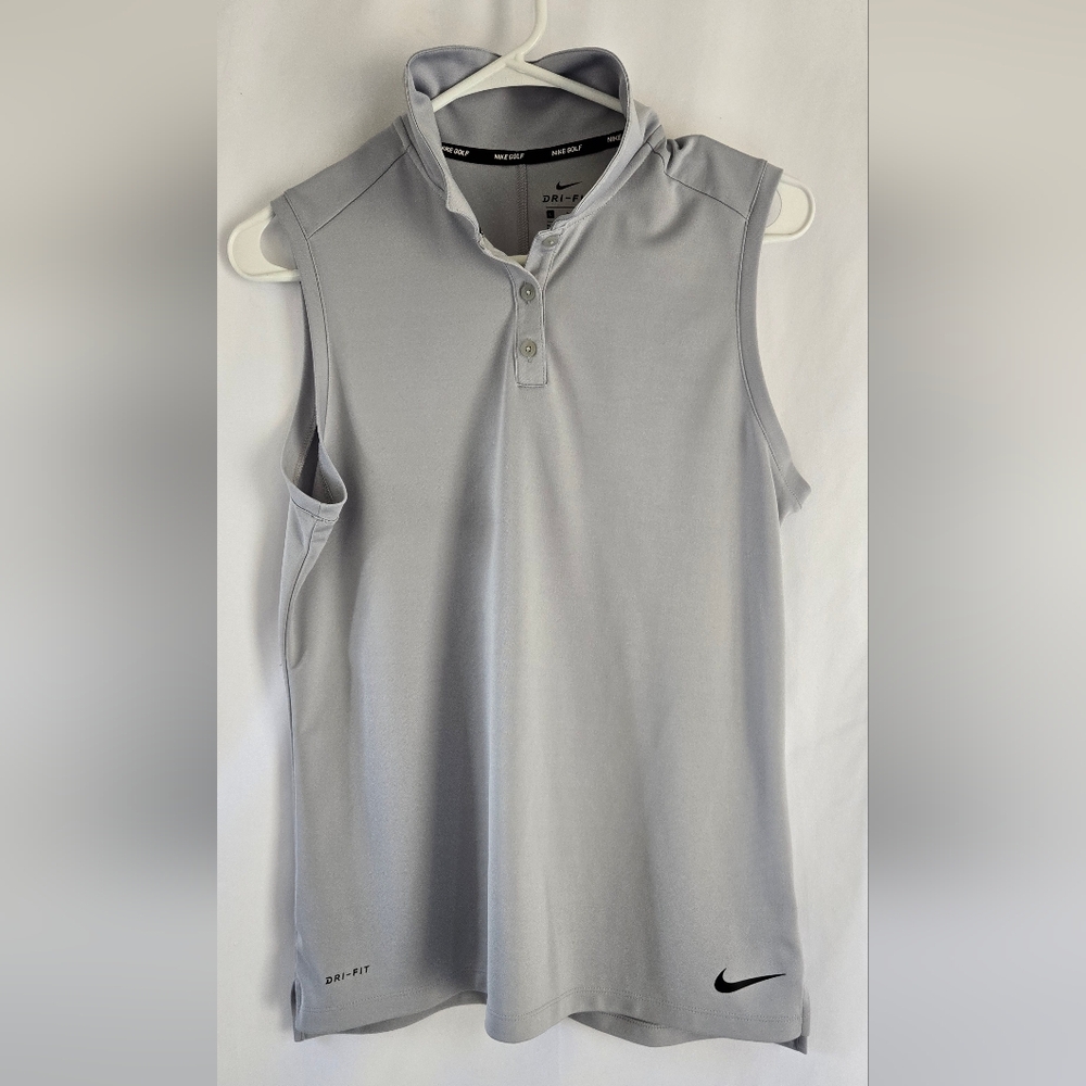 Gray Sleeveless Polo Shirt